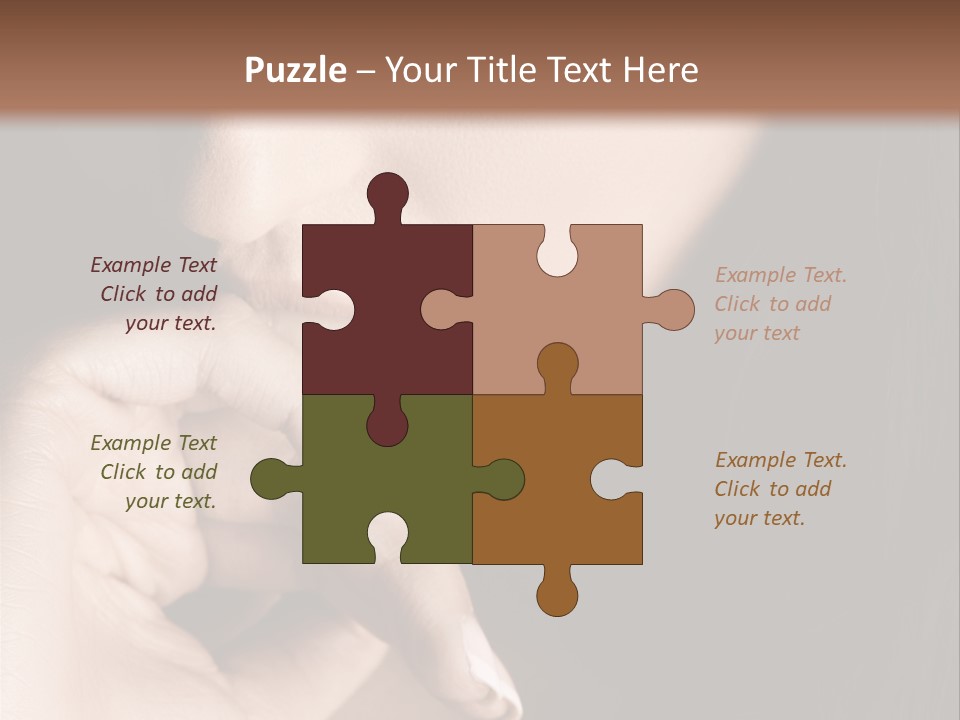 Long Hair Closeup Caucasian PowerPoint Template