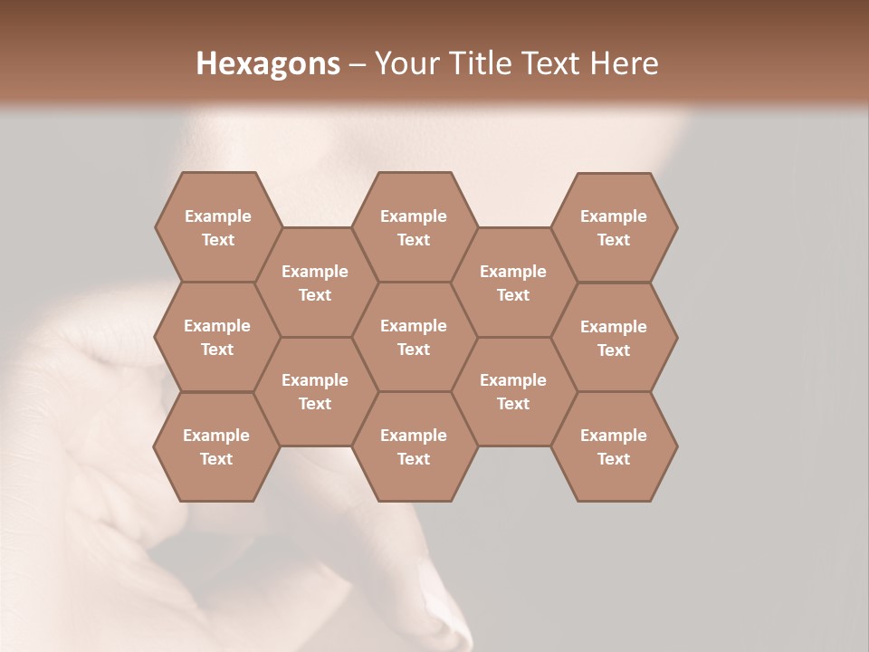 Long Hair Closeup Caucasian PowerPoint Template