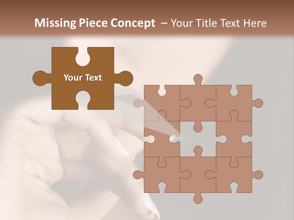 Long Hair Closeup Caucasian PowerPoint Template