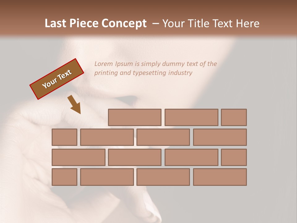 Long Hair Closeup Caucasian PowerPoint Template