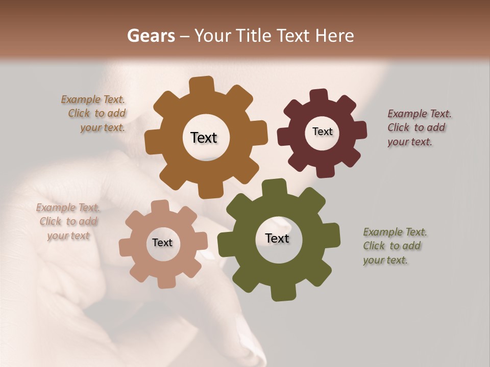 Long Hair Closeup Caucasian PowerPoint Template