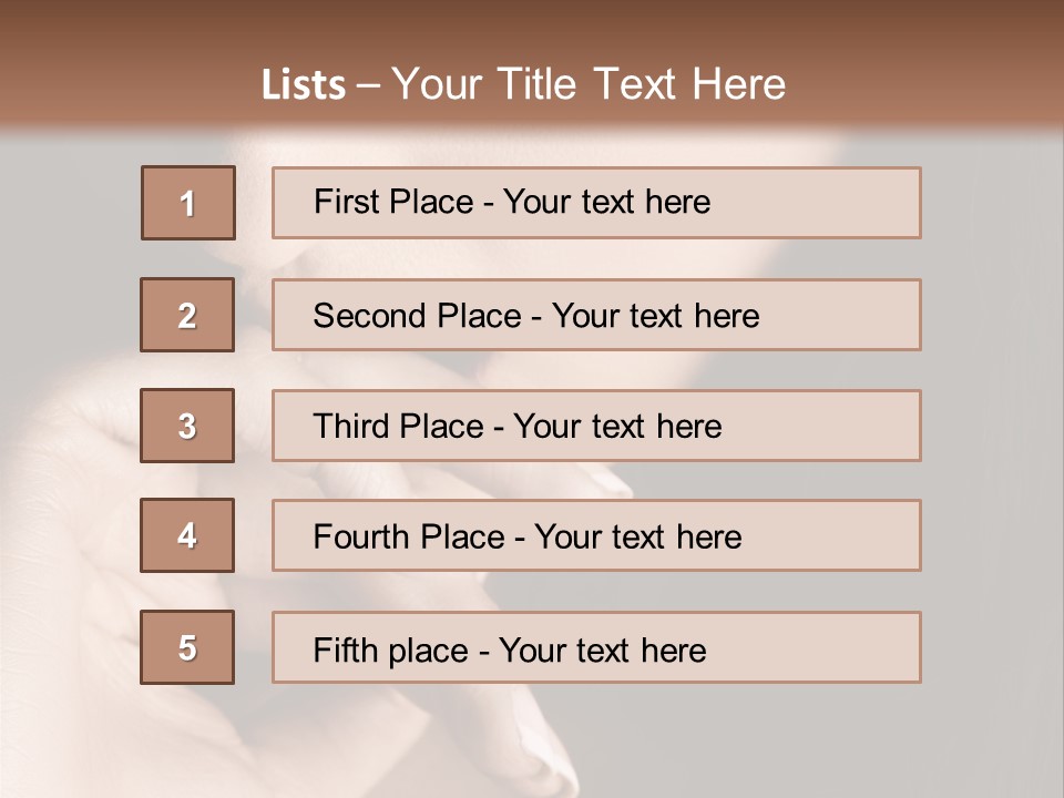 Long Hair Closeup Caucasian PowerPoint Template