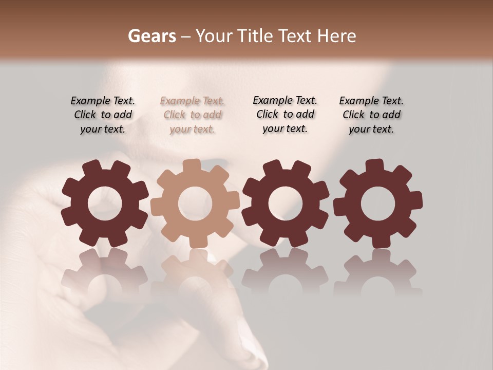 Long Hair Closeup Caucasian PowerPoint Template