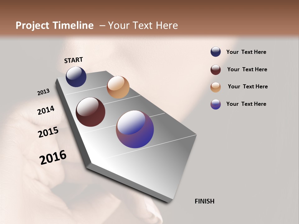 Long Hair Closeup Caucasian PowerPoint Template