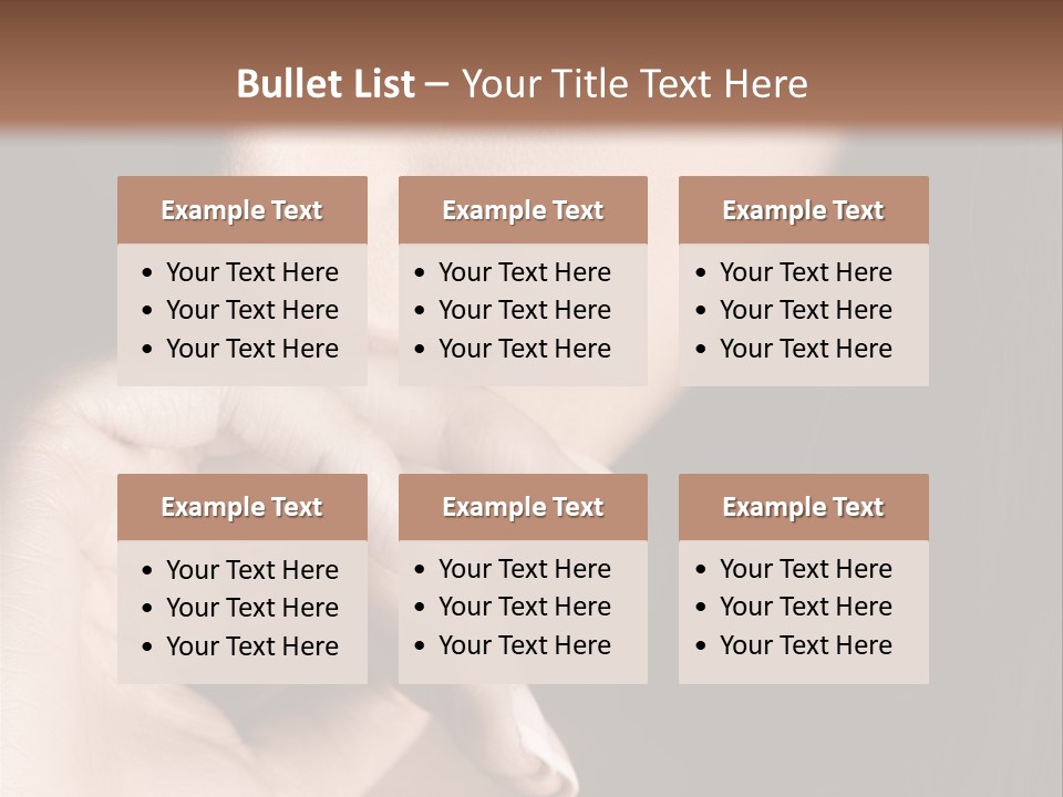 Long Hair Closeup Caucasian PowerPoint Template