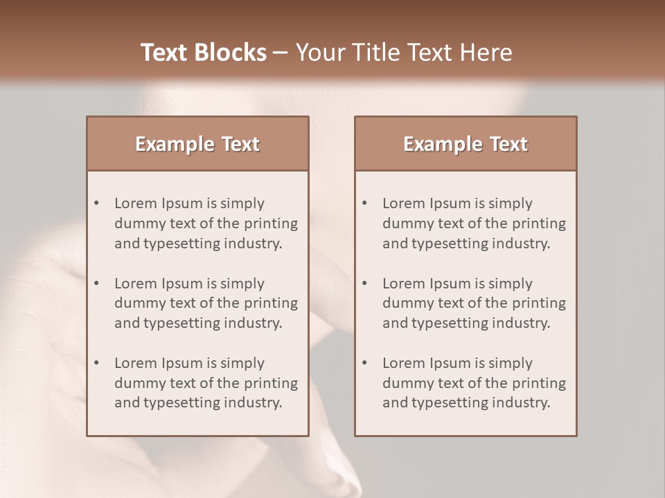 Long Hair Closeup Caucasian PowerPoint Template