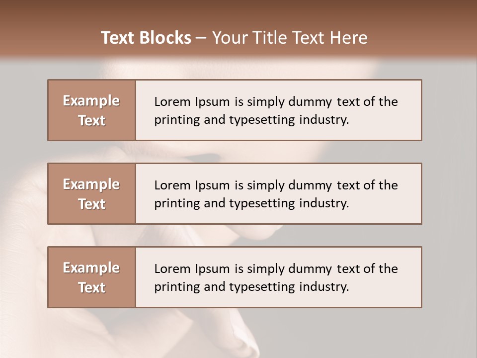 Long Hair Closeup Caucasian PowerPoint Template