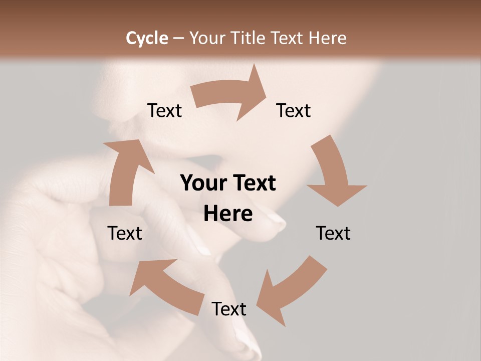 Long Hair Closeup Caucasian PowerPoint Template