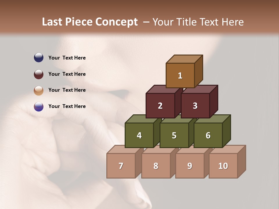 Long Hair Closeup Caucasian PowerPoint Template