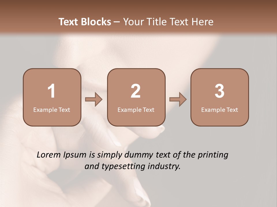 Long Hair Closeup Caucasian PowerPoint Template