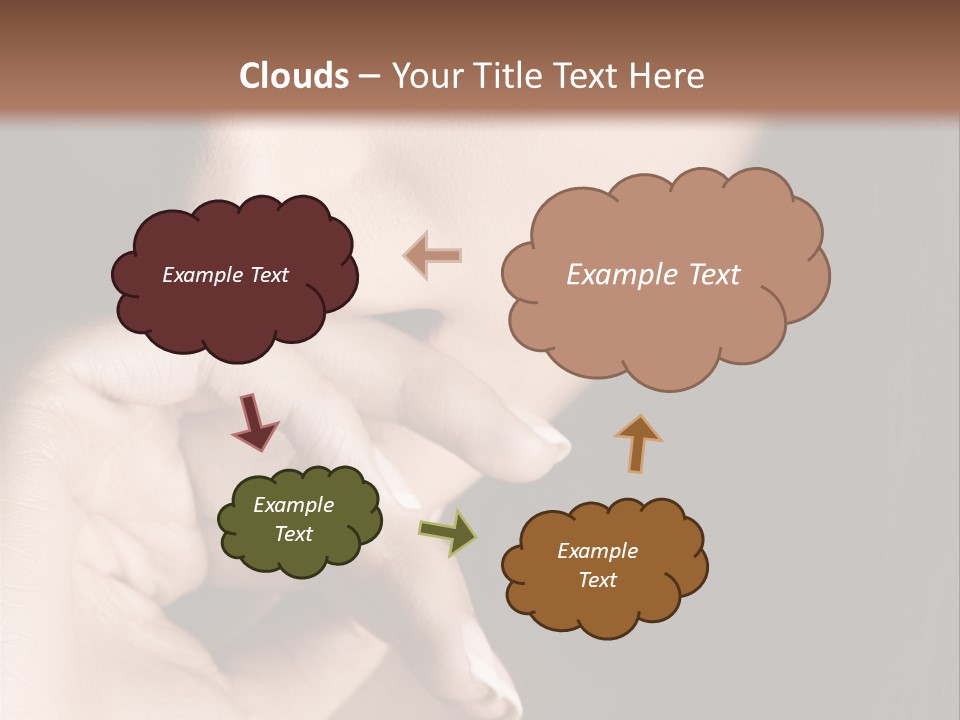 Long Hair Closeup Caucasian PowerPoint Template