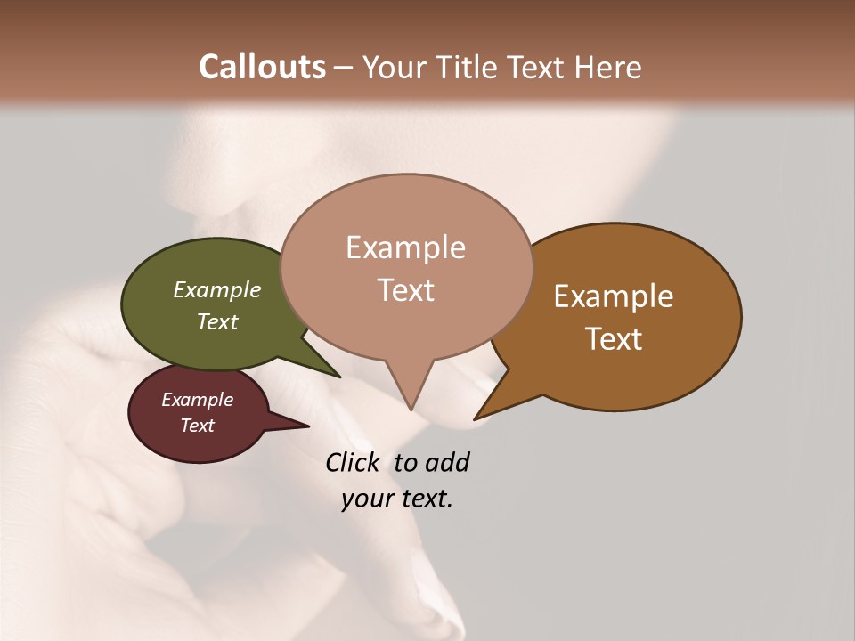 Long Hair Closeup Caucasian PowerPoint Template