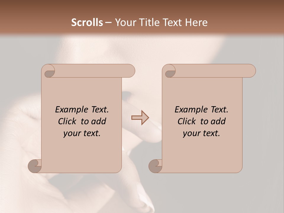 Long Hair Closeup Caucasian PowerPoint Template