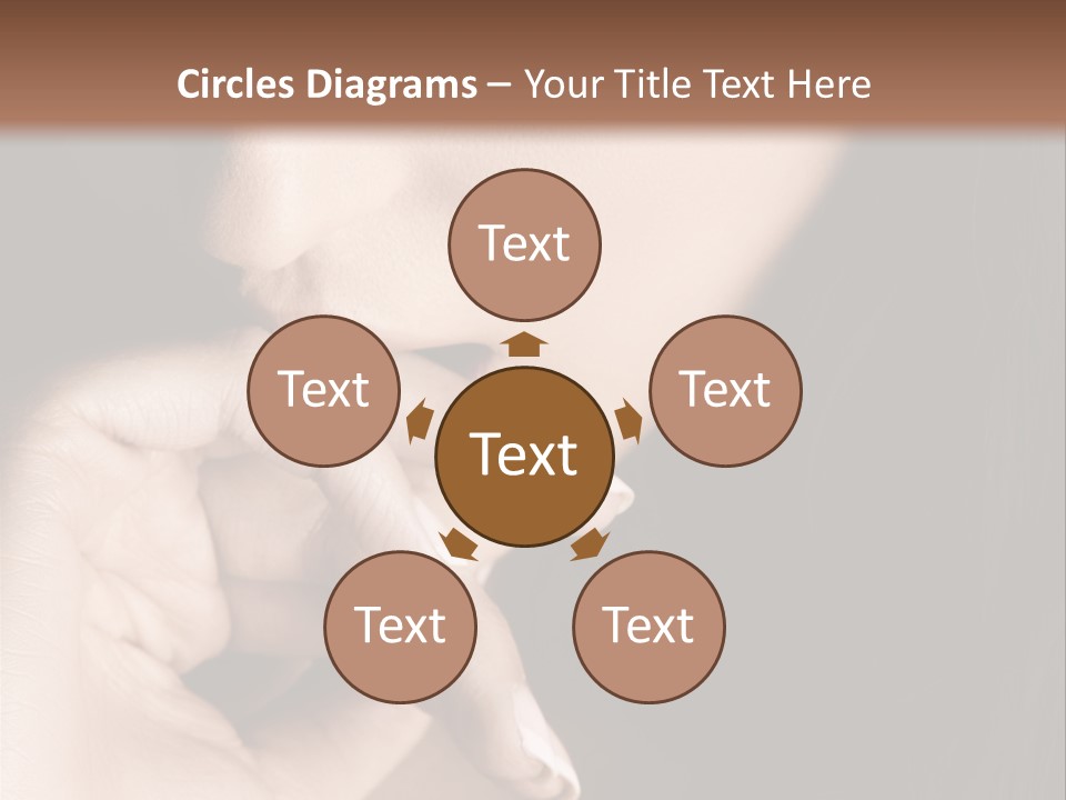 Long Hair Closeup Caucasian PowerPoint Template