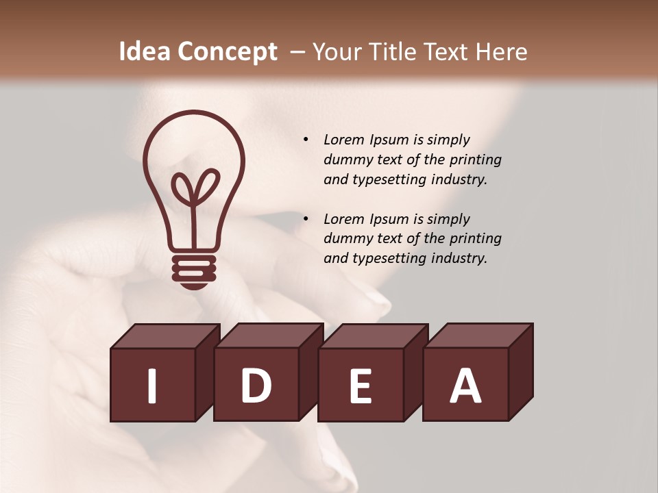 Long Hair Closeup Caucasian PowerPoint Template