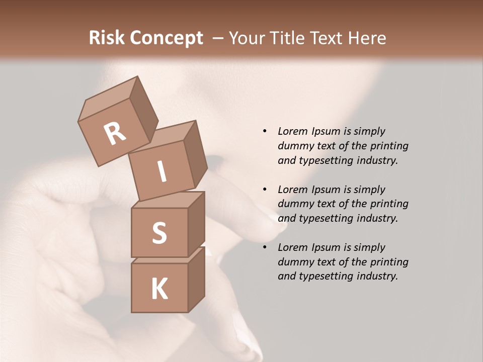 Long Hair Closeup Caucasian PowerPoint Template