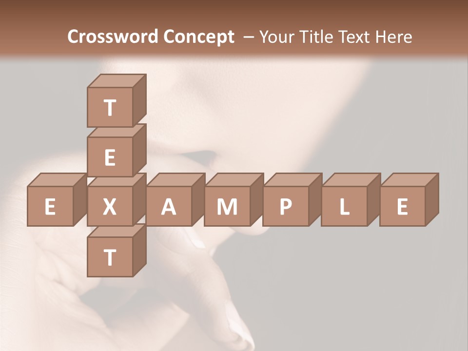 Long Hair Closeup Caucasian PowerPoint Template