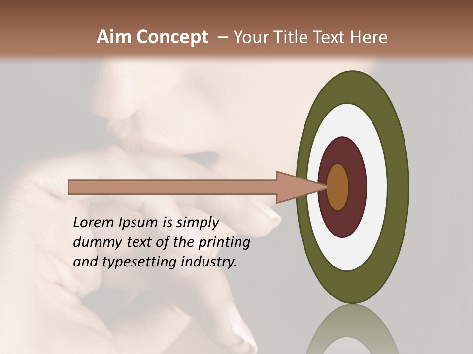 Long Hair Closeup Caucasian PowerPoint Template