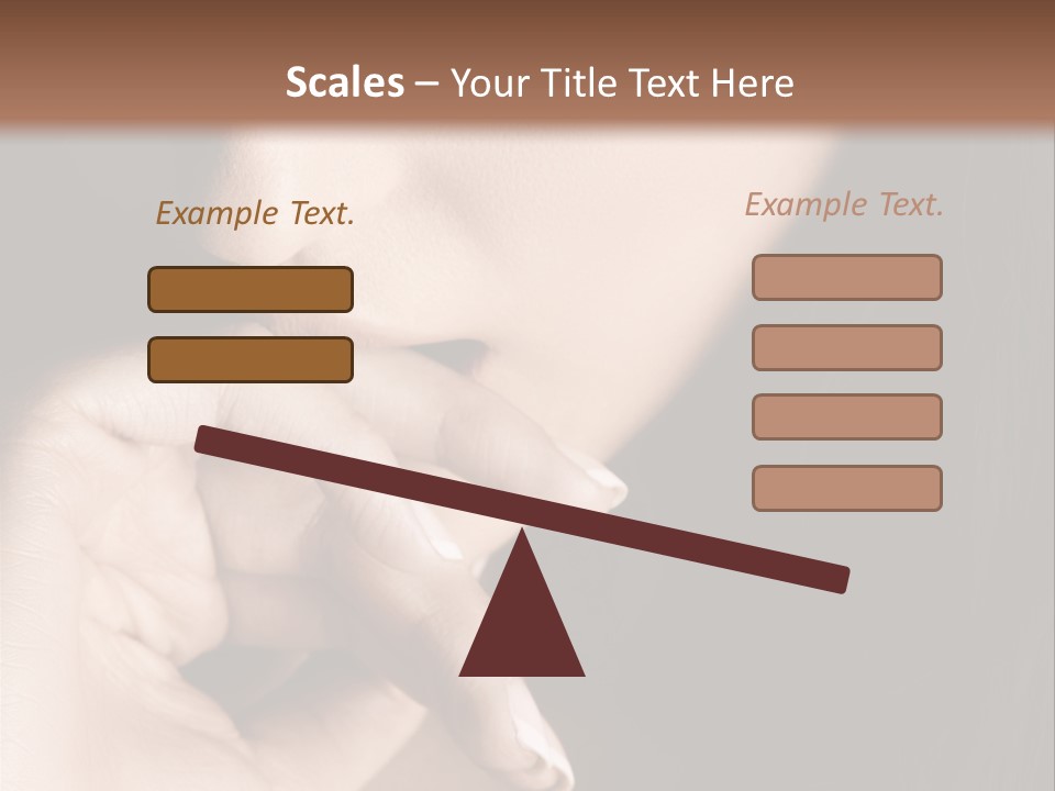 Long Hair Closeup Caucasian PowerPoint Template