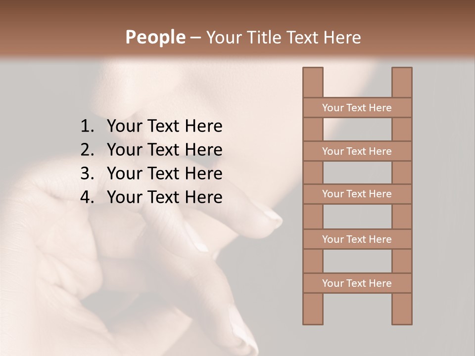 Long Hair Closeup Caucasian PowerPoint Template