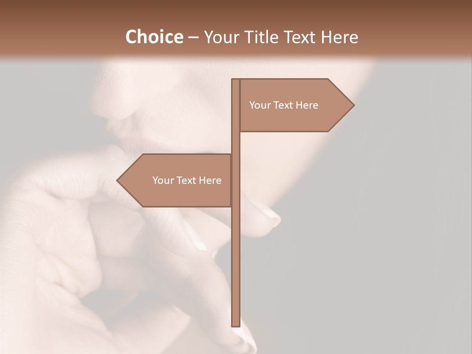 Long Hair Closeup Caucasian PowerPoint Template