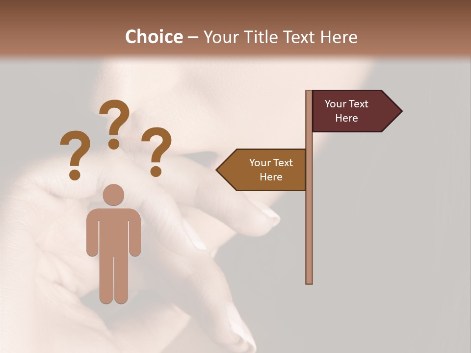 Long Hair Closeup Caucasian PowerPoint Template