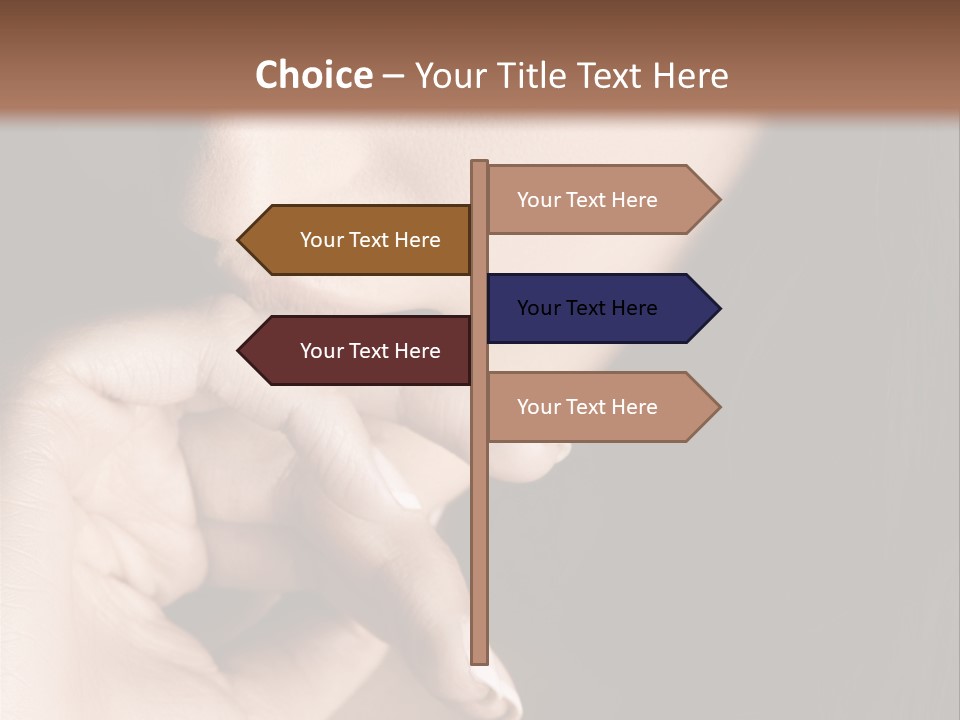 Long Hair Closeup Caucasian PowerPoint Template