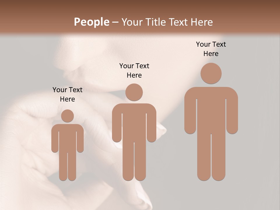 Long Hair Closeup Caucasian PowerPoint Template