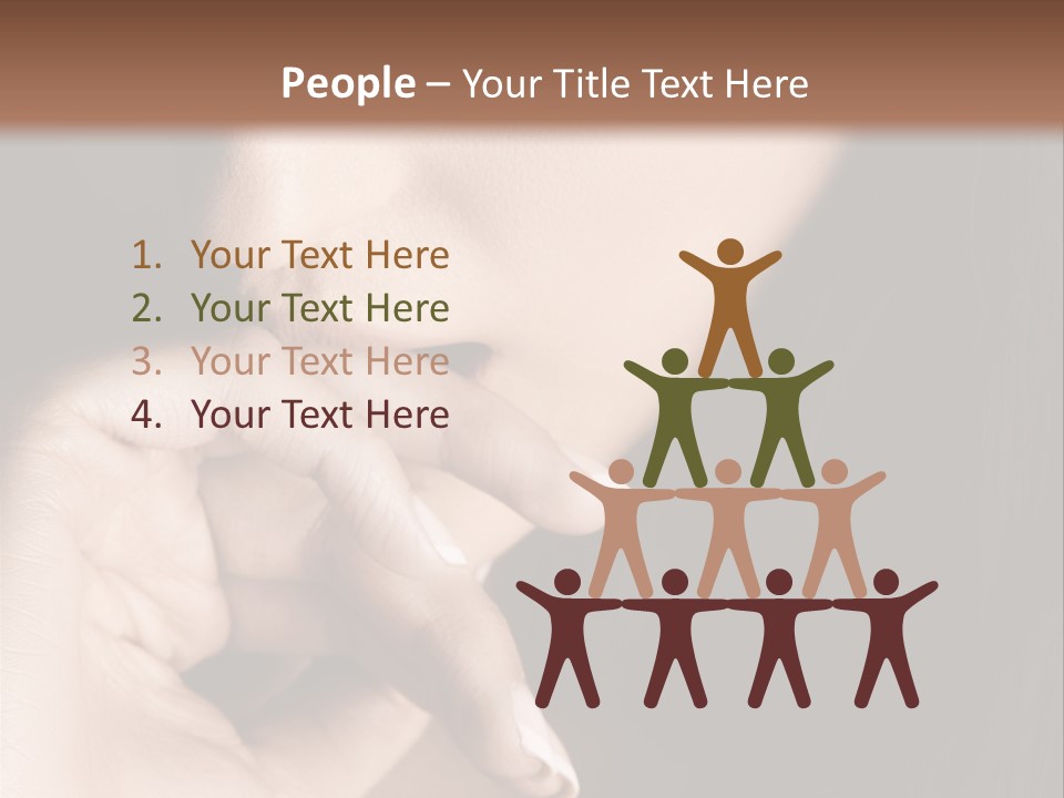 Long Hair Closeup Caucasian PowerPoint Template