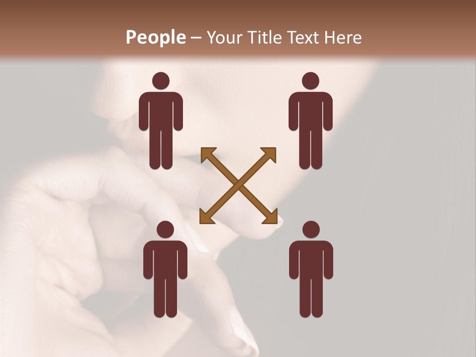 Long Hair Closeup Caucasian PowerPoint Template