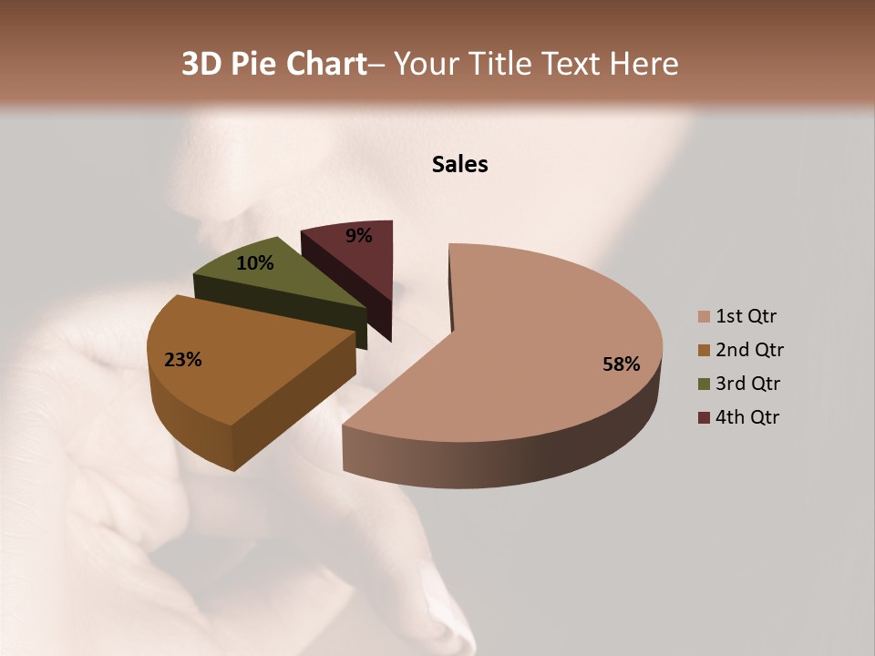 Long Hair Closeup Caucasian PowerPoint Template