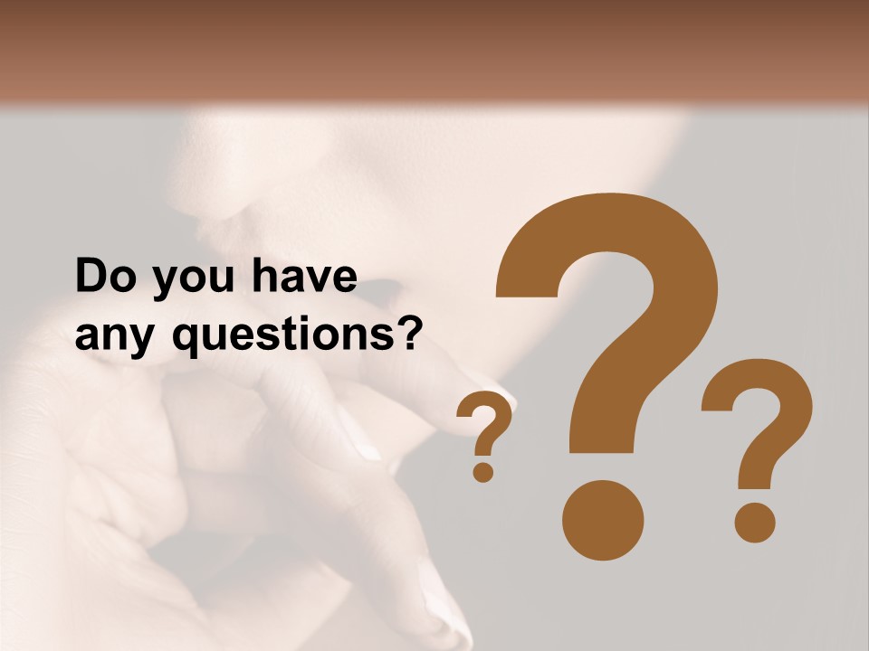 Long Hair Closeup Caucasian PowerPoint Template