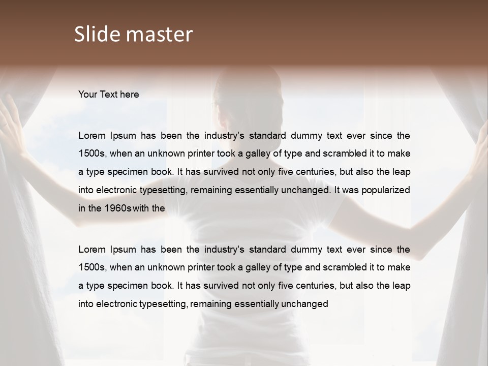 Open Person Curtain PowerPoint Template