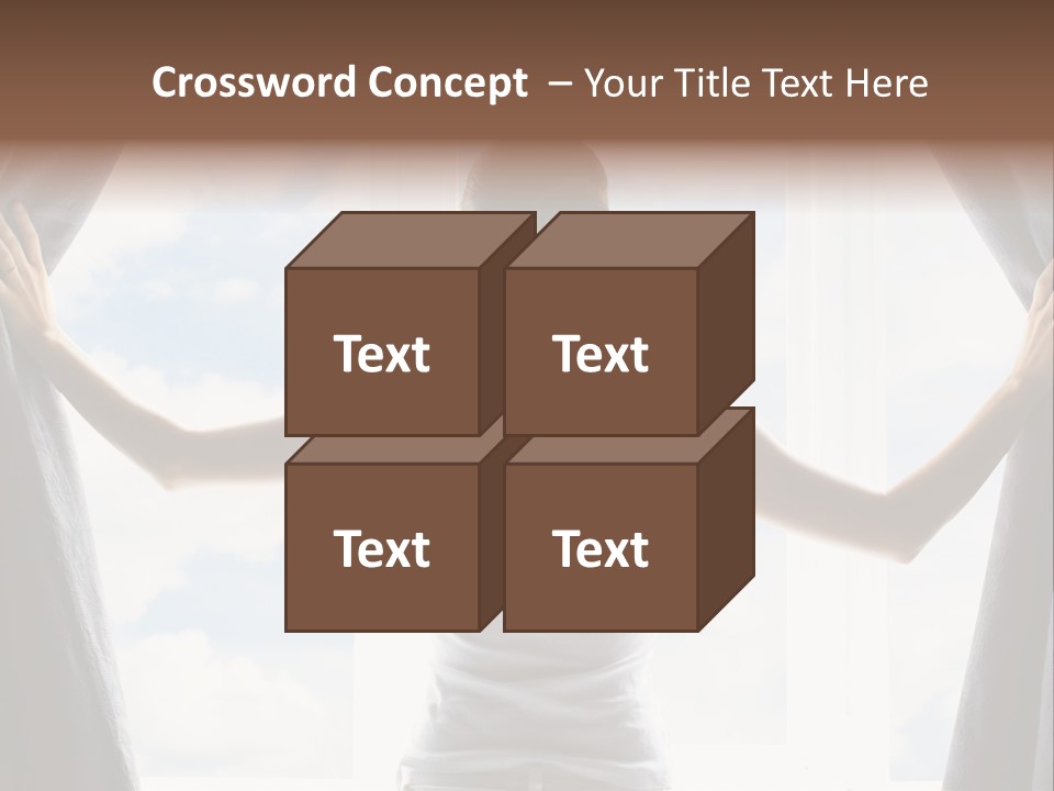 Open Person Curtain PowerPoint Template