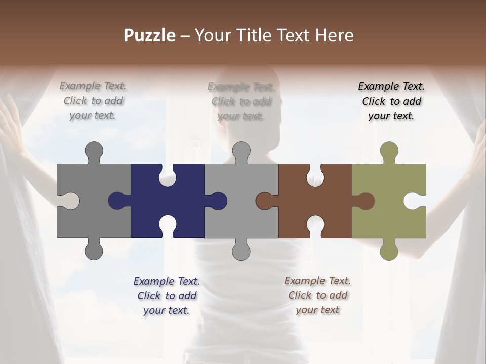 Open Person Curtain PowerPoint Template