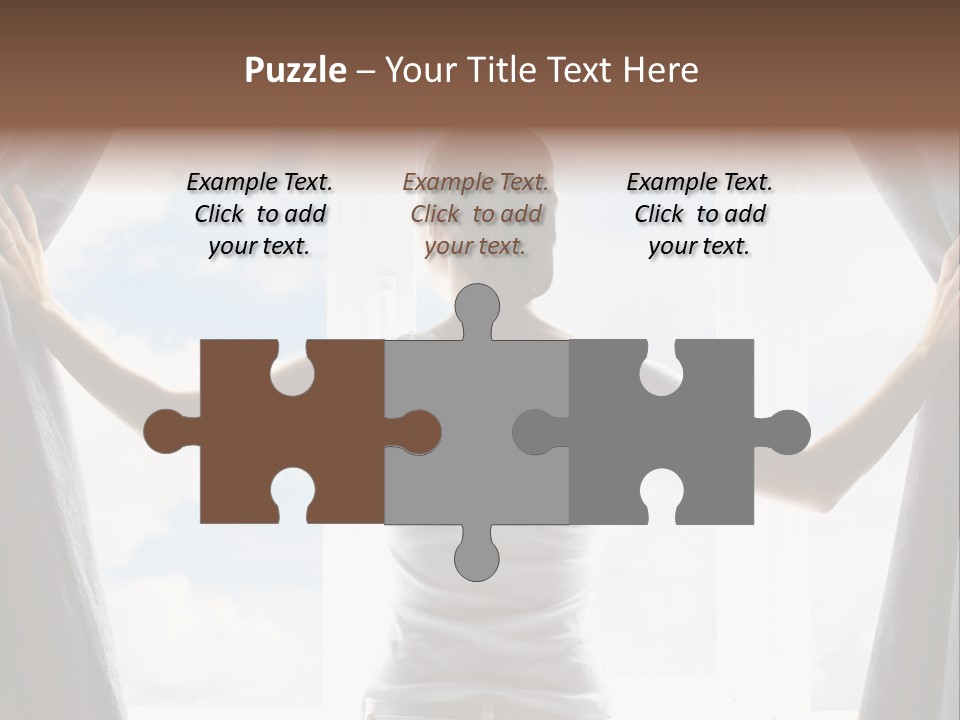 Open Person Curtain PowerPoint Template