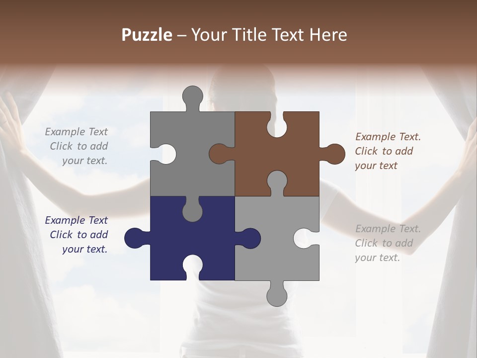 Open Person Curtain PowerPoint Template