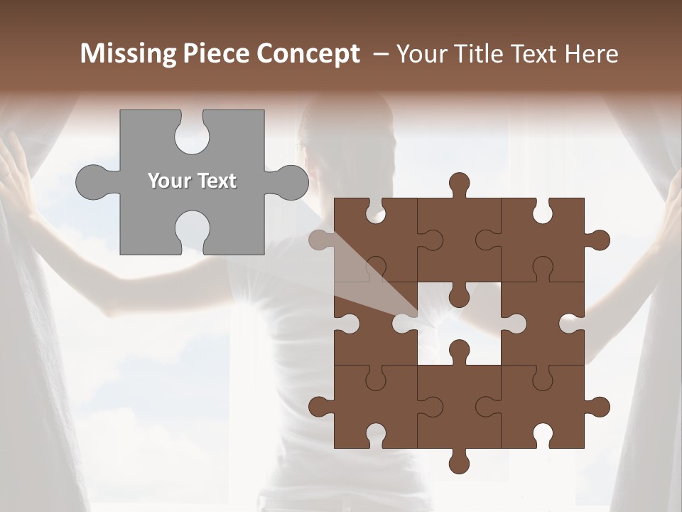 Open Person Curtain PowerPoint Template