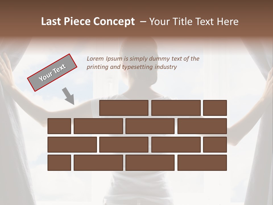 Open Person Curtain PowerPoint Template