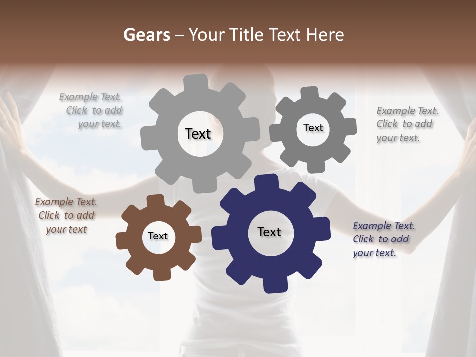 Open Person Curtain PowerPoint Template