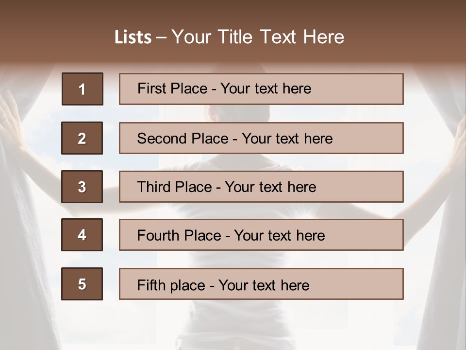Open Person Curtain PowerPoint Template