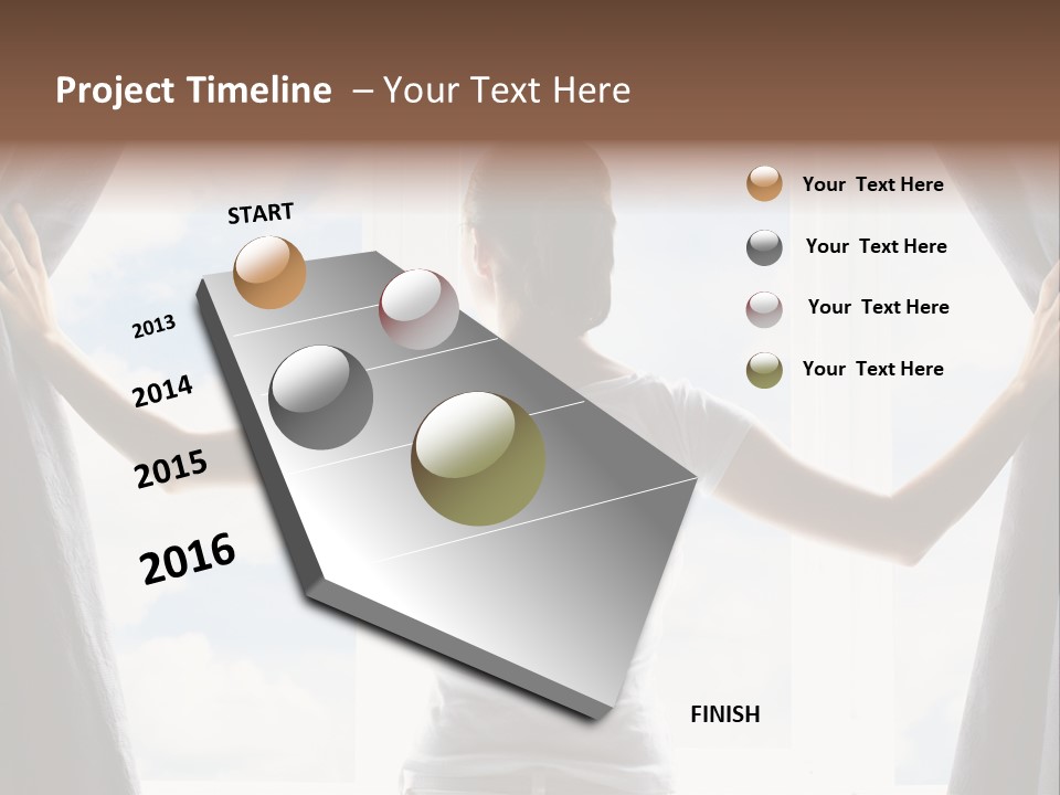 Open Person Curtain PowerPoint Template
