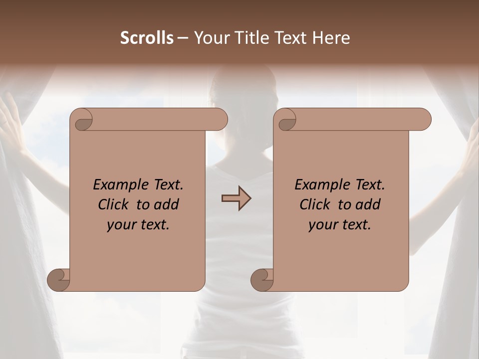 Open Person Curtain PowerPoint Template