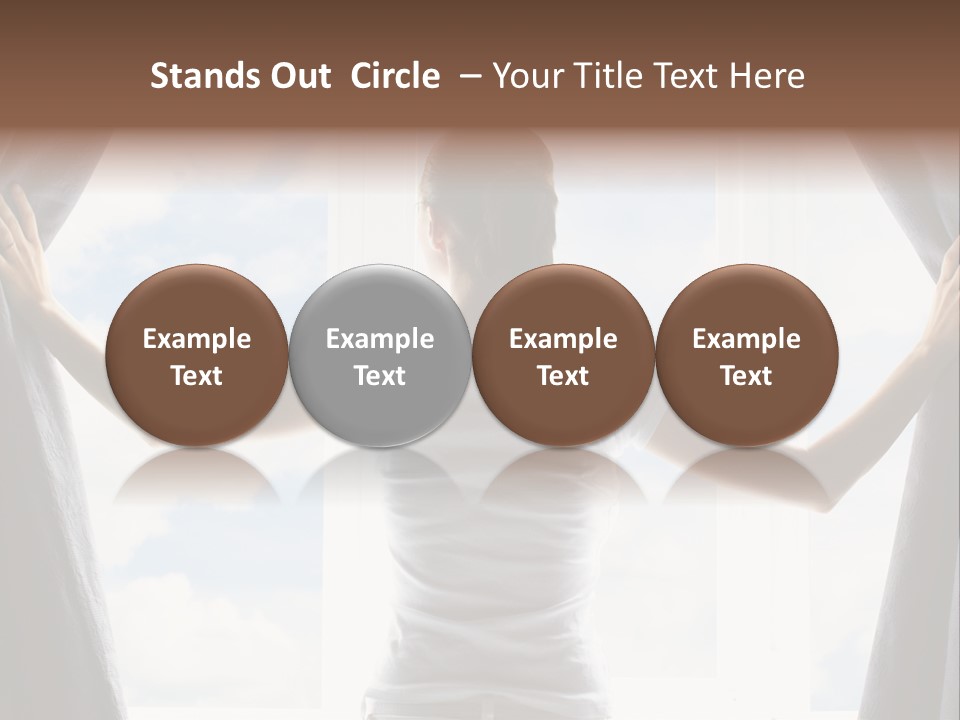 Open Person Curtain PowerPoint Template