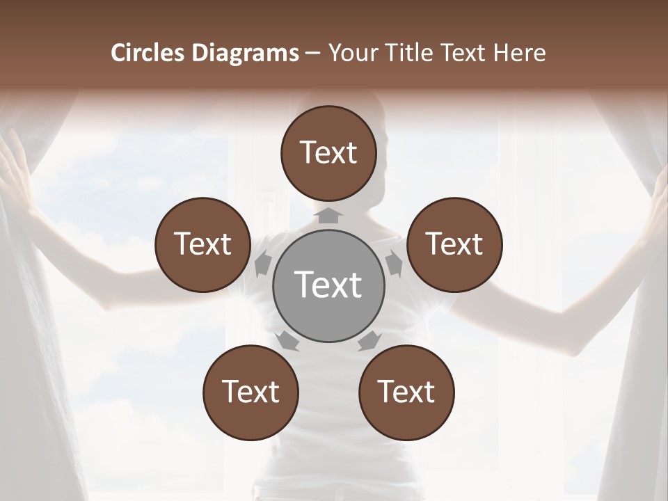 Open Person Curtain PowerPoint Template