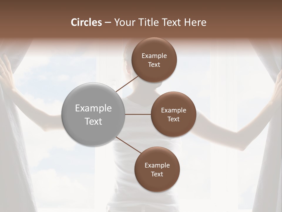 Open Person Curtain PowerPoint Template