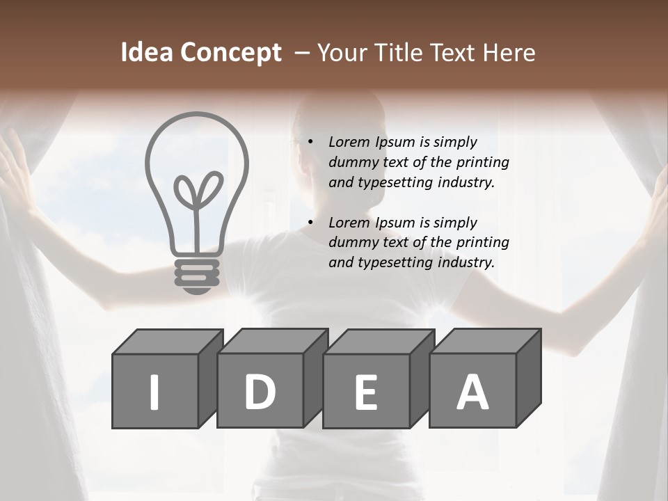 Open Person Curtain PowerPoint Template