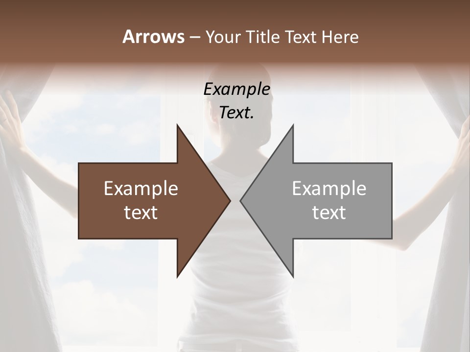 Open Person Curtain PowerPoint Template