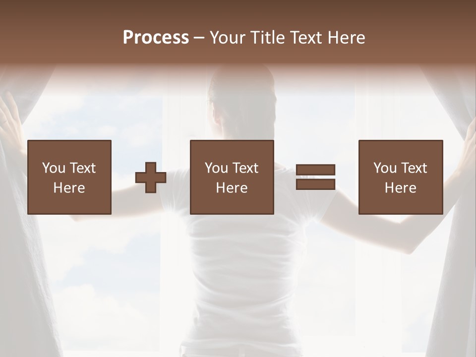 Open Person Curtain PowerPoint Template
