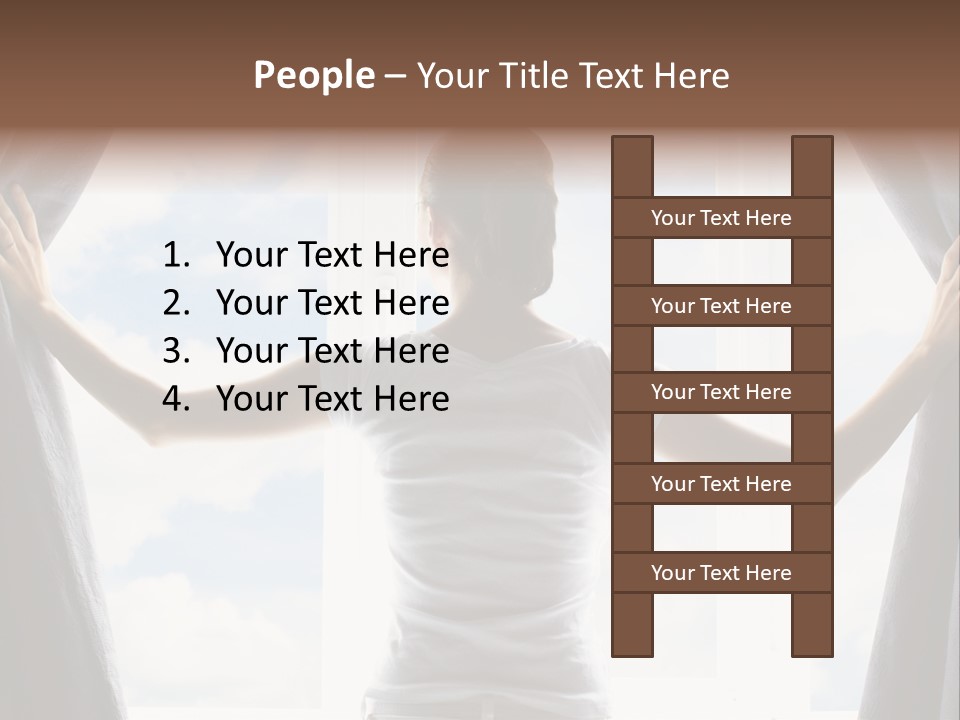 Open Person Curtain PowerPoint Template